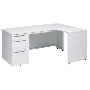 アドバンス L型右用左片袖3段B5引出付(A3対応) 配線カバーコンセント対応タイプ オカムラ(岡村製作所)