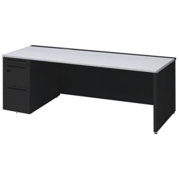 アドバンス 左片袖 中央引出し無 コンセント対応 ダイヤル錠タイプ パネル脚 オカムラ(岡村製作所)