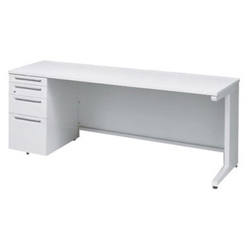 3V1DNE MK28 アドバンス 左片袖4段 中央引出し無 コンセント対応タイプ L脚 オカムラ(岡村製作所) 06747198