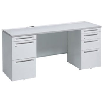 アドバンス 両袖机 4段 中央引出し無 コンセント対応タイプ オカムラ(岡村製作所)