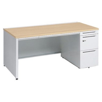 アドバンス 右片袖 中央引出し付(A3対応) 標準タイプ ダイヤル錠タイプ パネル脚 オカムラ(岡村製作所)