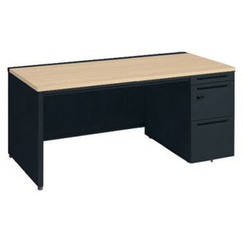 アドバンス 右片袖 中央引出し付(A3対応) 標準タイプ ダイヤル錠タイプ パネル脚 オカムラ(岡村製作所)