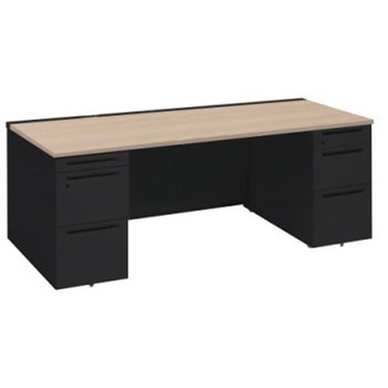 アドバンス 両袖机 3段B5 中央引出し無 コンセント対応タイプ オカムラ(岡村製作所)