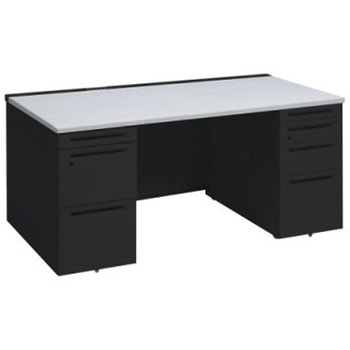 アドバンス 両袖机 4段 中央引出し無 コンセント対応タイプ オカムラ(岡村製作所)