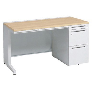 アドバンス 右片袖 中央引出し付(A3対応) コンセント対応タイプ L脚 オカムラ(岡村製作所)