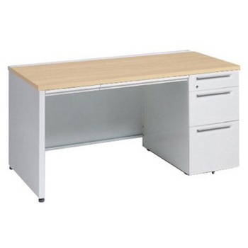 アドバンス 右片袖3段B5 中央引出し付(A3対応) コンセント対応タイプ パネル脚 オカムラ(岡村製作所)