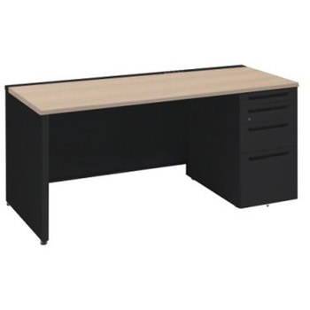 アドバンス 右片袖4段 中央引出し無 コンセント対応タイプ パネル脚 オカムラ(岡村製作所)