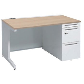 アドバンス 右片袖 中央引出し無 コンセント対応 ダイヤル錠タイプ L脚 オカムラ(岡村製作所)