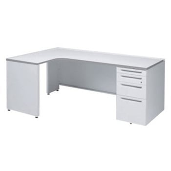 アドバンス L型左用右片袖4段引出無 配線カバー標準タイプ オカムラ(岡村製作所)