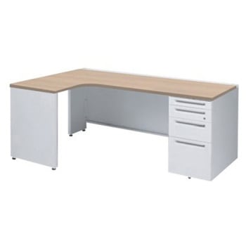 アドバンス L型左用右片袖4段引出無 配線カバー標準タイプ オカムラ(岡村製作所)