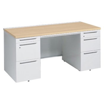 アドバンス 両袖机 3段B5 中央引出し付(A3対応) スタンダードタイプ オカムラ(岡村製作所)