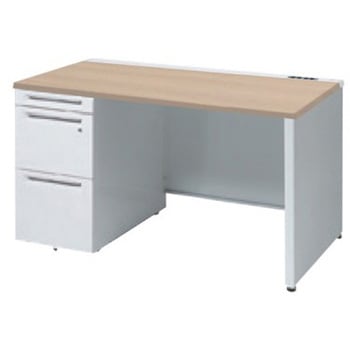 アドバンス 左片袖 中央引出し無 コンセント対応タイプ パネル脚 オカムラ(岡村製作所)