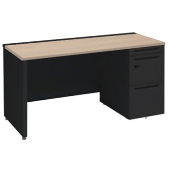 アドバンス 右片袖 中央引出し無 スタンダード ダイヤル錠タイプ パネル脚 オカムラ(岡村製作所)