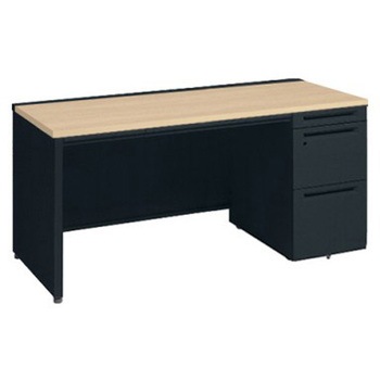 アドバンス 右片袖 中央引出し付(A3対応) コンセント対応タイプ パネル脚 オカムラ(岡村製作所)