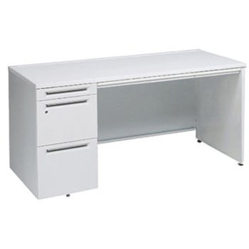 アドバンス 左片袖 中央引出し付(A3対応) コンセント対応タイプ パネル脚 オカムラ(岡村製作所)