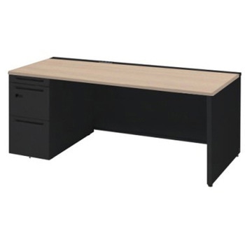 アドバンス 左片袖 中央引出し無 コンセント対応 ダイヤル錠タイプ パネル脚 オカムラ(岡村製作所)