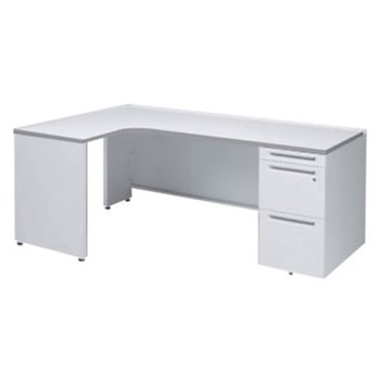 アドバンス L型左用右片袖3段引出無 配線カバー標準タイプ オカムラ(岡村製作所)