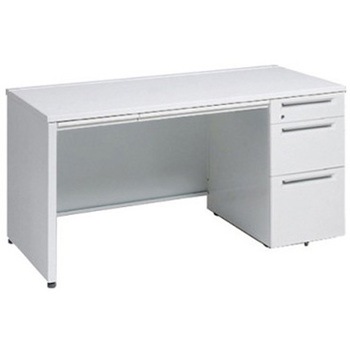 アドバンス 右片袖3段B5 中央引出し付(A3対応) コンセント対応タイプ パネル脚 オカムラ(岡村製作所)