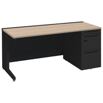 アドバンス 右片袖 中央引出し無 コンセント対応 ダイヤル錠タイプ L脚 オカムラ(岡村製作所)