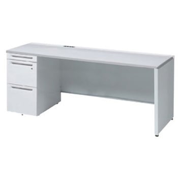 アドバンス 左片袖 中央引出し無 コンセント対応タイプ パネル脚 オカムラ(岡村製作所)