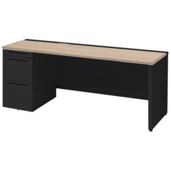 アドバンス 左片袖 中央引出し無 コンセント対応タイプ パネル脚 オカムラ(岡村製作所)