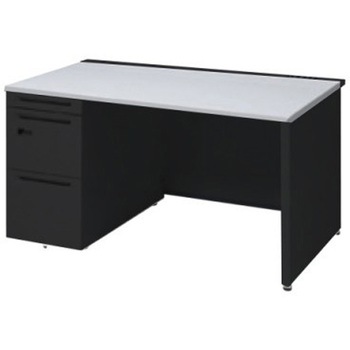 アドバンス 左片袖 中央引出し無 コンセント対応 ダイヤル錠タイプ パネル脚 オカムラ(岡村製作所)