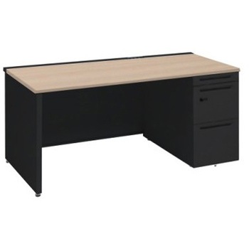 アドバンス 右片袖 中央引出し無 コンセント対応 ダイヤル錠タイプ パネル脚 オカムラ(岡村製作所)