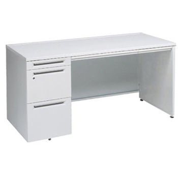 アドバンス 左片袖 中央引出し付(A3対応) コンセント対応タイプ パネル脚 オカムラ(岡村製作所)