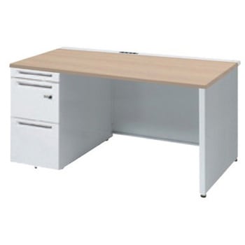 アドバンス 左片袖 中央引出し無 コンセント対応 ダイヤル錠タイプ パネル脚 オカムラ(岡村製作所)