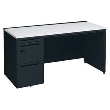 アドバンス 左片袖 中央引出し付(A3対応) コンセント対応タイプ ダイヤル錠タイプ パネル脚 オカムラ(岡村製作所)