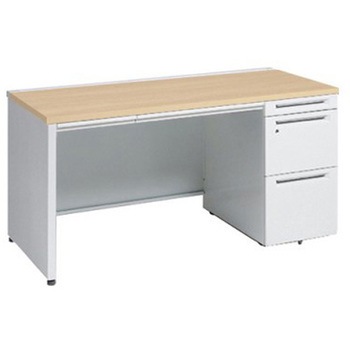 アドバンス 右片袖 中央引出し付(A3対応) コンセント対応タイプ パネル脚 オカムラ(岡村製作所)