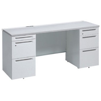 アドバンス 両袖机 3段B5 中央引出し無 コンセント対応タイプ オカムラ(岡村製作所)