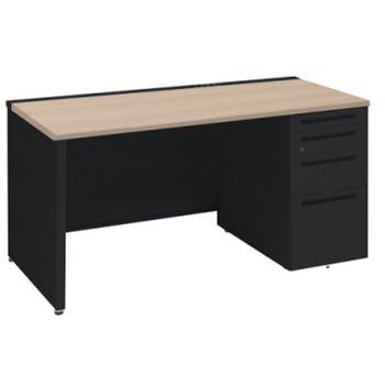 アドバンス 右片袖4段 中央引出し無 コンセント対応タイプ パネル脚 オカムラ(岡村製作所)