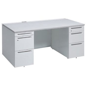 アドバンス 両袖机 3段B5 中央引出し無 コンセント対応タイプ オカムラ(岡村製作所)