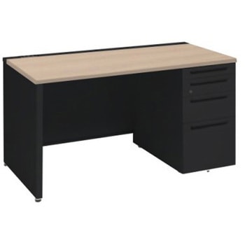 アドバンス 右片袖4段 中央引出し無 コンセント対応タイプ パネル脚 オカムラ(岡村製作所)