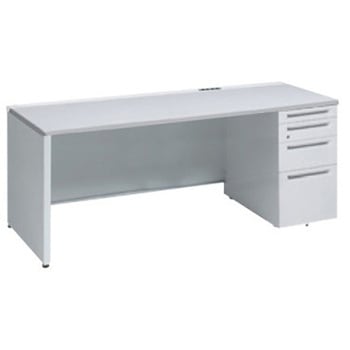 アドバンス 右片袖4段 中央引出し無 コンセント対応タイプ パネル脚 オカムラ(岡村製作所)