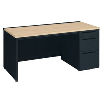 アドバンス 右片袖3段B5 中央引出し付(A3対応) コンセント対応タイプ パネル脚 オカムラ(岡村製作所)