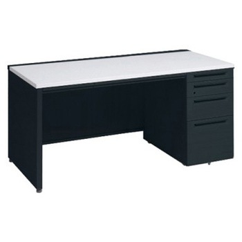 3V1WEF MK61 アドバンス 右片袖4段 中央引出し付(A3対応) 標準タイプ パネル脚 オカムラ(岡村製作所) 06762589