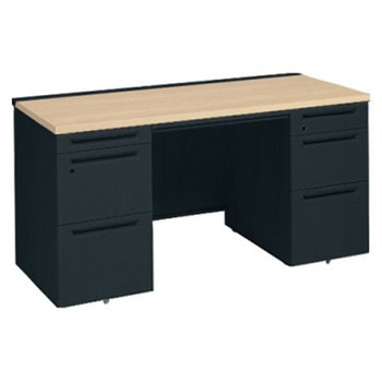 アドバンス 両袖机 3段B5 中央引出し付(A3対応) コンセント対応タイプ オカムラ(岡村製作所)