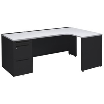 アドバンス L型右用左片袖3段引出無 配線カバーコンセント対応タイプ オカムラ(岡村製作所)