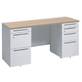 アドバンス 両袖机 4段 中央引出し無 スタンダードタイプ オカムラ(岡村製作所)