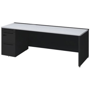 アドバンス 左片袖 中央引出し無 コンセント対応 ダイヤル錠タイプ パネル脚 オカムラ(岡村製作所)