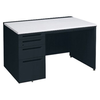 アドバンス 左片袖4段 中央引出し付(A3対応) コンセント対応タイプ パネル脚 オカムラ(岡村製作所)