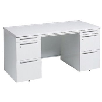 アドバンス 両袖机 中央引出し付(A3対応) コンセント対応タイプ オカムラ(岡村製作所)