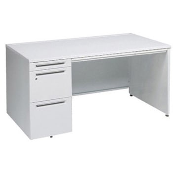 アドバンス 左片袖 中央引出し付(A3対応) コンセント対応タイプ パネル脚 オカムラ(岡村製作所)