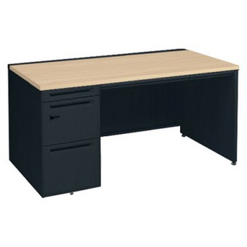 アドバンス 左片袖 中央引出し付(A3対応) コンセント対応タイプ ダイヤル錠タイプ パネル脚 オカムラ(岡村製作所)