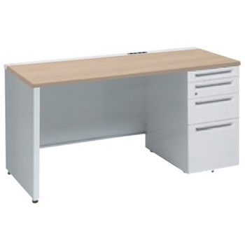 アドバンス 右片袖4段 中央引出し無 コンセント対応タイプ パネル脚 オカムラ(岡村製作所)