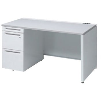 アドバンス 左片袖 中央引出し無 コンセント対応タイプ パネル脚 オカムラ(岡村製作所)