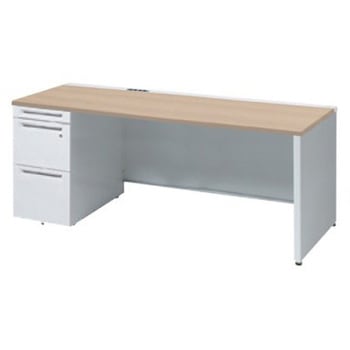 アドバンス 左片袖 中央引出し無 コンセント対応タイプ パネル脚 オカムラ(岡村製作所)