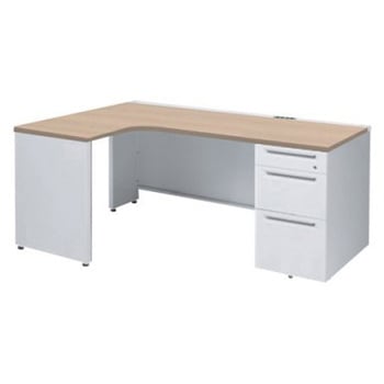 アドバンス L型左用右片袖3段B5引出無 配線カバーコンセント対応タイプ オカムラ(岡村製作所)